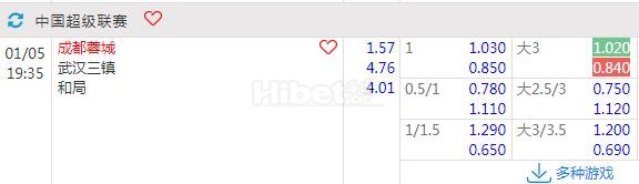 中超 05-01 19:35 成都蓉城vs武汉三镇