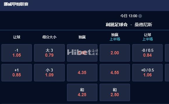 挪甲 1：00 利恩VS桑德尼斯